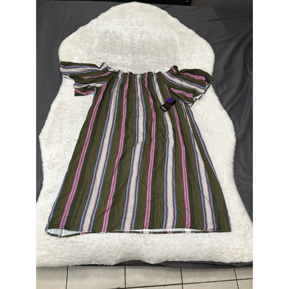 New Anna Apparel Women's Beachy Stripe Dress Size Large